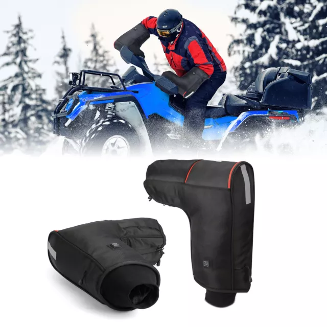 ATV Handlebar Heated Gauntlet Gloves For Polaris Sportsman Snowmobile Motorcycle