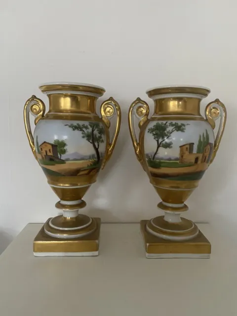 paire de vases anciens, style Empire , consulat, 1830-1840