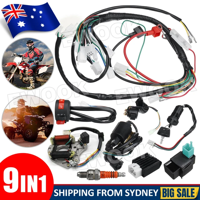 XNQuad Wire Harness Loom For 50cc 110cc 125cc PIT Quad Dirt Bike ATV Dune Buggy – Universal Fit