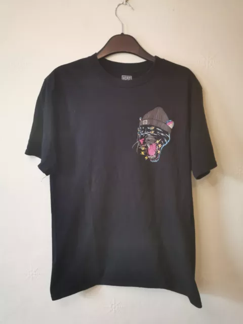 Hobo Jack Tattoo Print T Shirt Size Medium Black M Graphic Tee Panther