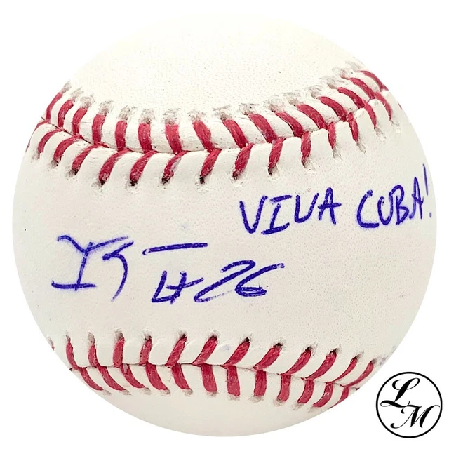 Raisel Iglesias Autographed Atlanta Braves ROMLB Baseball COA "Viva CUBA!" Raisel Iglesias Autographed Atlanta Braves ROMLB Baseball COA "Viva CUBA!"