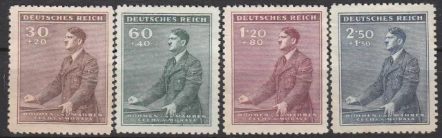 Stamp Germany Bohemia Czech Mi 085-8 Sc B9-12 1942 WWII Hitler War Era MNG