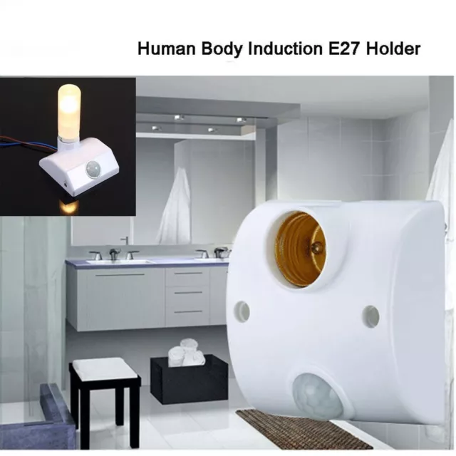 E27 PIR Motion Body Sensor Light Lamp Bulb Holder/Socket Smart Delay Control UK