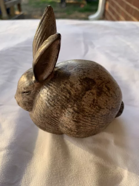 Peter’s Pottery EARS UP IN NUTMEG SITTING FAT RABBIT