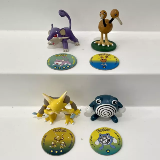 4 VINTAGE POKEMON Figures Discs CGTSJ Tomy 1998 99 90s Toy