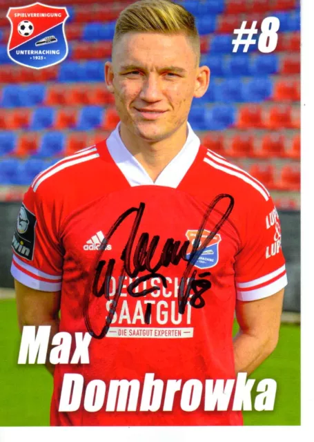 Max Dombrowka SpVgg. Unterhaching 2020-2021 Autogrammkarte handsigniert