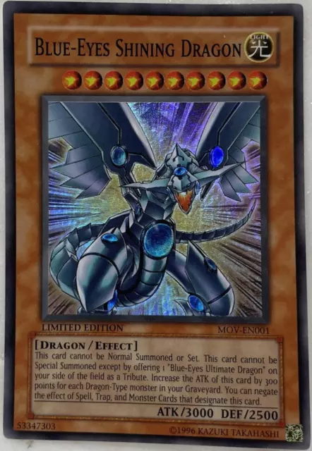 Yu Gi Oh! Blue Eyes- Shining Dragon- Mov-En001- Limited Edition