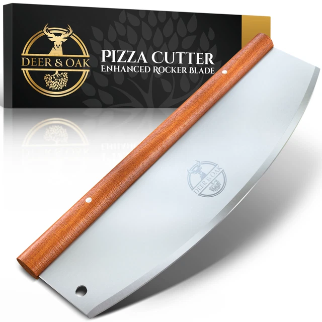 PIZZA CUTTER ROCKER Professional Slicer Stainless Steel Blade Kitchen