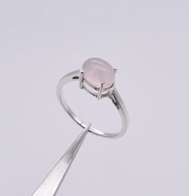 Großer Rosenquarz Rng 925 Slber Rosenquarz Schmuck Großer