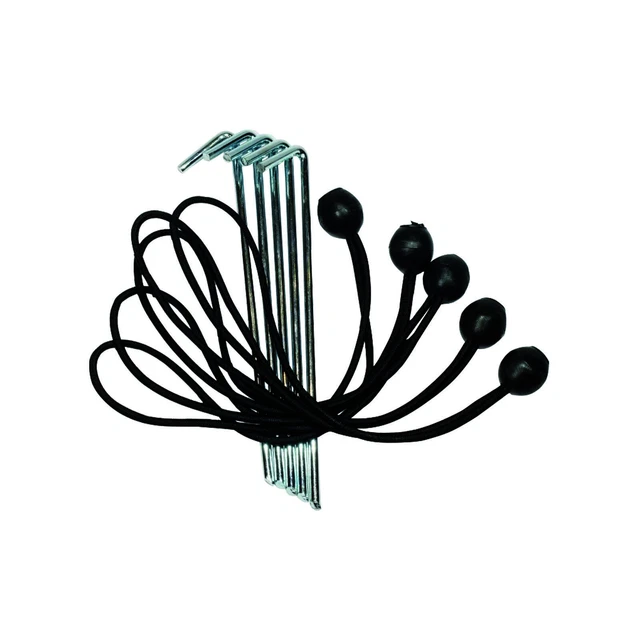 Caravan Privacy Screen Tie Down Kit 5 x Bungee Cords with Pegs Pack Awning Mat