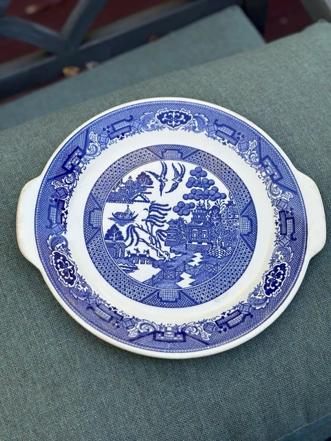 BLUE WILLOW WARE by Royal China Cake Plate Or Serving Platter with