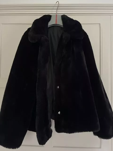 Women's Next soft and plush faux fur black short jacket size XL