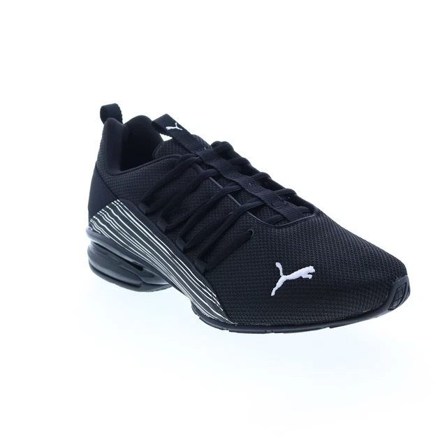 Puma Axelion Linear Lines Wide 37817601 Mens Black Athletic Running Shoes