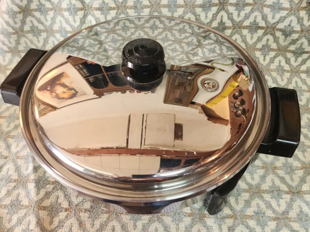 12" Saladmaster K7256 STAINLESS STEEL Oil Core ELECTRIC SKILLET Vapo Lid - 3243