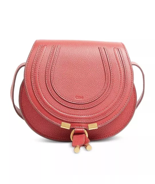 Chloe - Marcie - Small Saddle Crossbody Bag Purse - Reddish Pink - MSRP $1,350