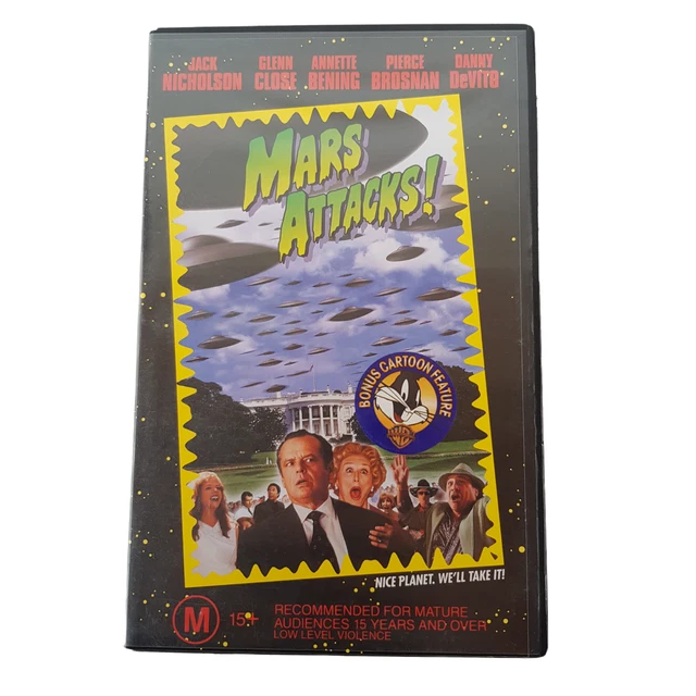 MARS ATTACKS 1996 VHS Pal Warner Bros Big Box ExRental Jack Nicholson
