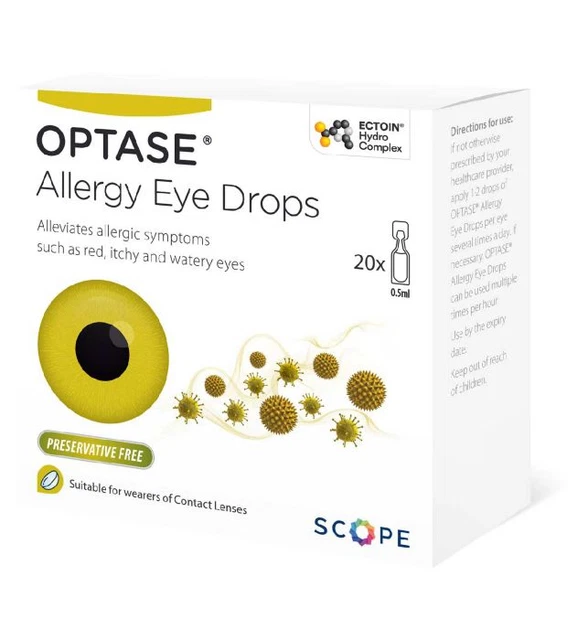 Optase Allergie Augentropfen 20x 0.5ml Einzel Dosierung Einheiten Neu