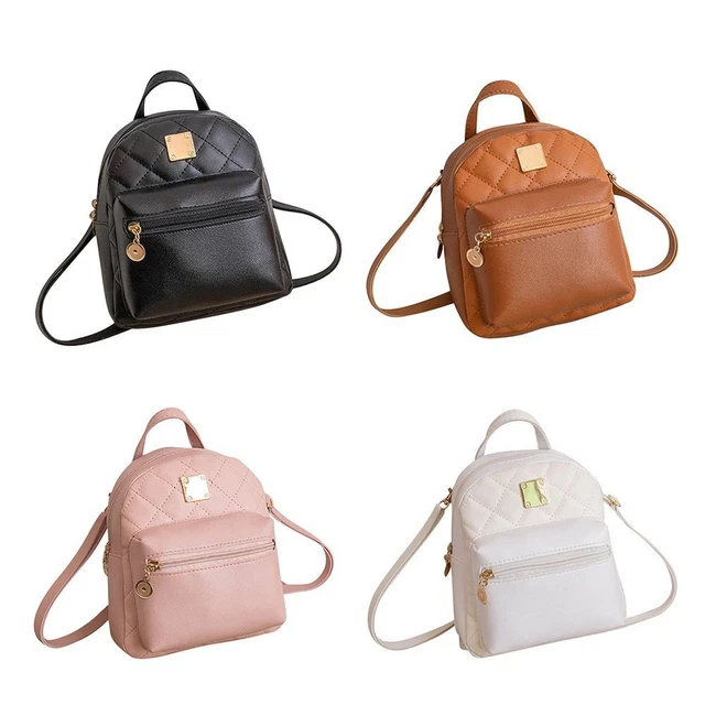 Mini Mochila Portátil Impermeable Mochila de Hombro Cuero PU