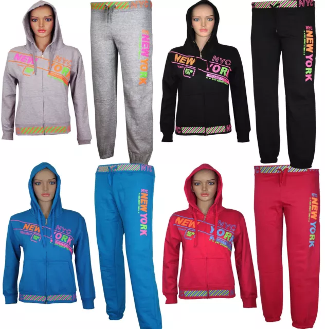 Tuta Top Jog Jogging Basso Ragazze Bambini Ragazzi Neonato Età 1-14 Anni