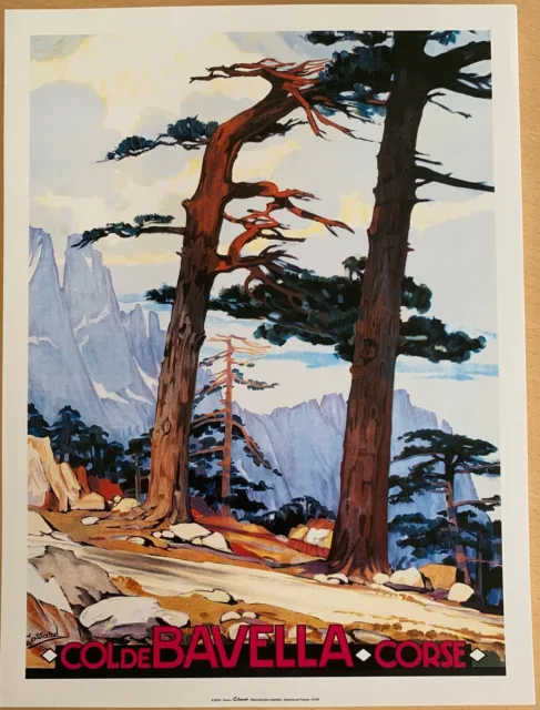 AFFICHE / La Corse - Col de Bavella / Cossard - 30x40cm