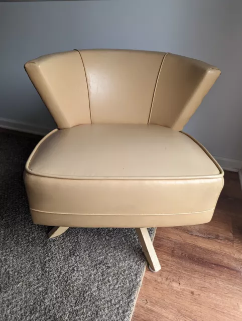 Vintage Mid Century. Les. Brown  Swivel Chair MCM Retro