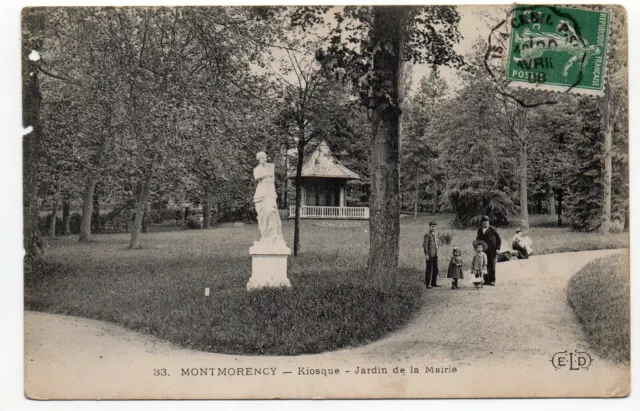 MONTMORENCY - Val d'Oise - CPA 95 - the Jardin de la Mairie kiosk