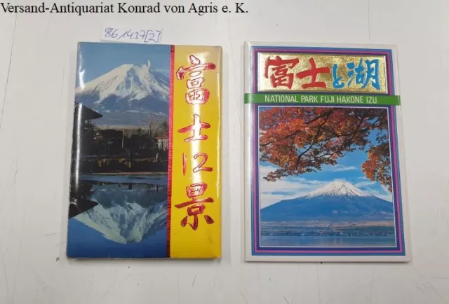 Konvolut mit 2 Postkarten-Sets von Ansichten des Mount Fuji und National Park Fu