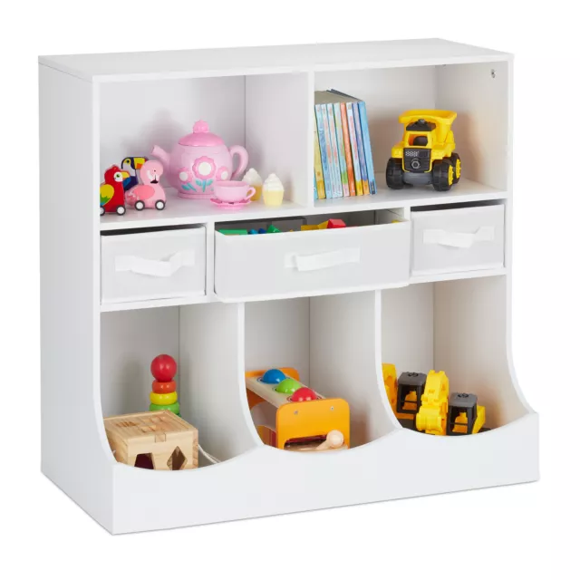 Kinderregal weiß Kinderkommode Kinderschrank Kinderzimmerregal Spielsachenregal