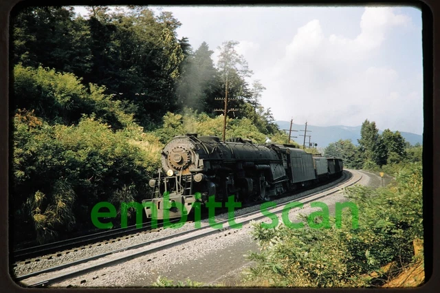 Original Slide, N&W Norfolk & Western 2-6-6-4 Steam #1237 Coal Action, 1957