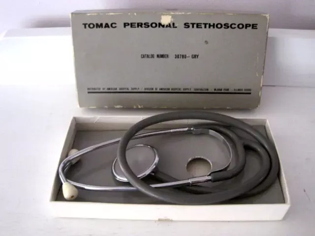 TOMAC Personal Stethoscope USA #30780 Grey w/Original Box