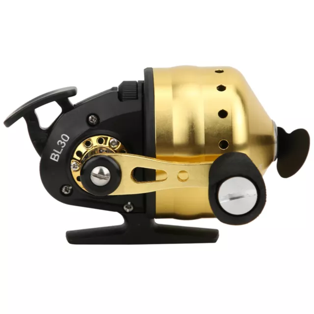 Outdoor Bow Fishing Spincast Reel Inside Lines Closed Fish Hunting Accs(Golden)