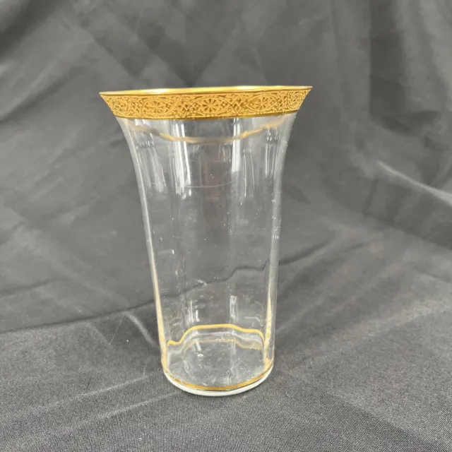 Rare  Antique Tiffin Franciscan Minton Gold Rim Ice Tea High Ball Glass