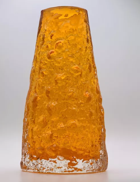 Whitefriars Glass Volcano Vase 1970s Geoffrey Baxter In Tangerine Orange