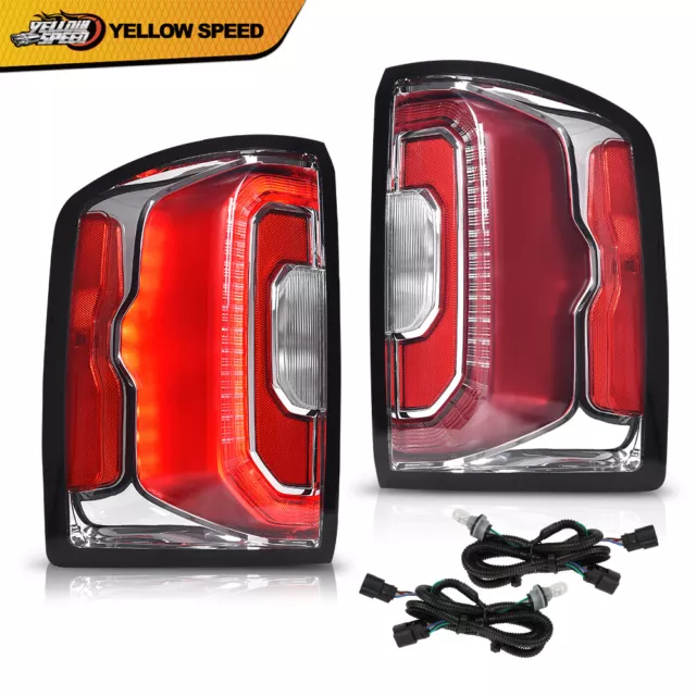LED Tail Lights Fit For 2016-2018 GMC Sierra Rear brake Stop Lamps Left+Right