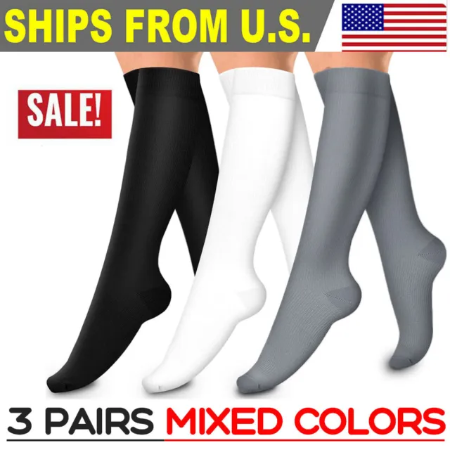 3 pares de calcetines de compresión atléticos con manga de compresión musa para hombre calcetines negros