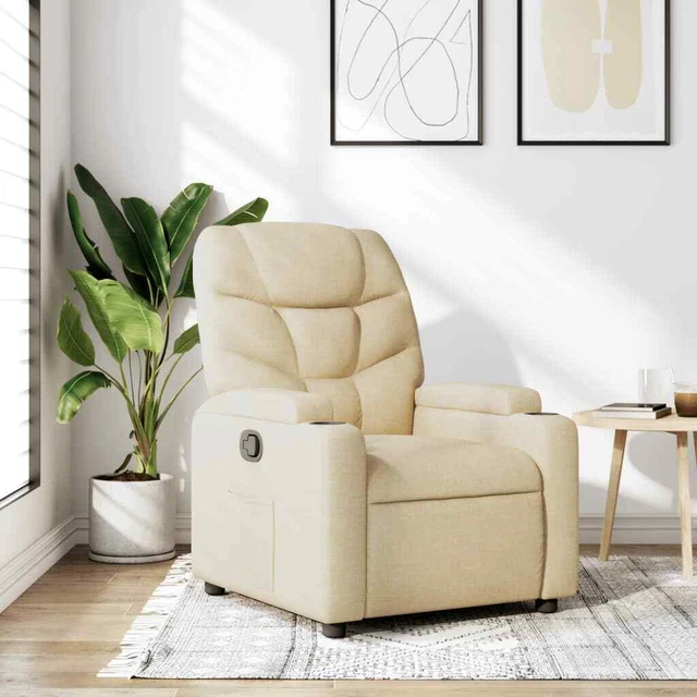 Relaxsessel Sessel Fernsehsessel Liegesessel Ruhesessel Creme Stoff vidaXL