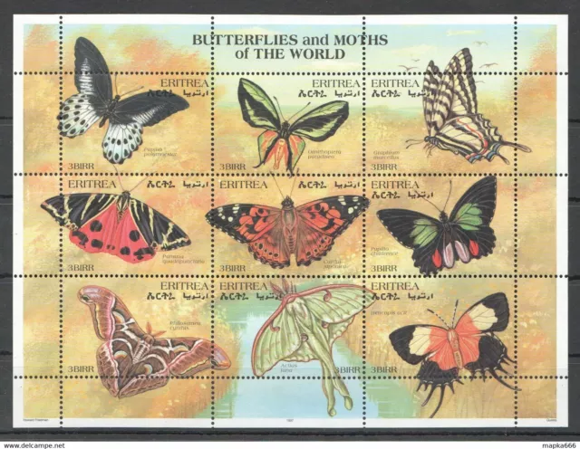 Nw0644 1997 Eritrea Fauna Butterflies & Moths Of The World 1Kb Mnh