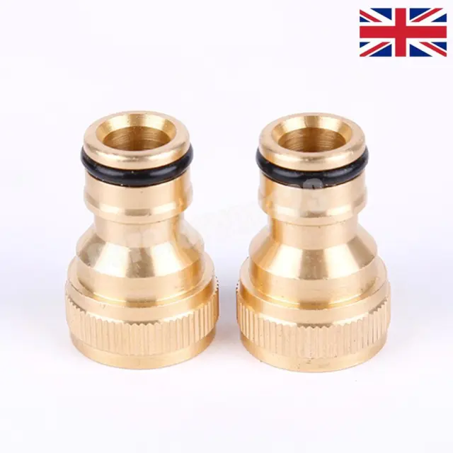 Garden Hose Pipe Adaptor Brass Pipe Joiner for Tap Kitchen Faucet (3Pcs) -