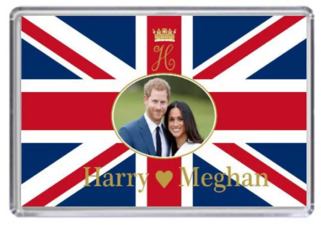 Prince Harry and Meghan Markle Royal Wedding Fridge magnet Union Jack