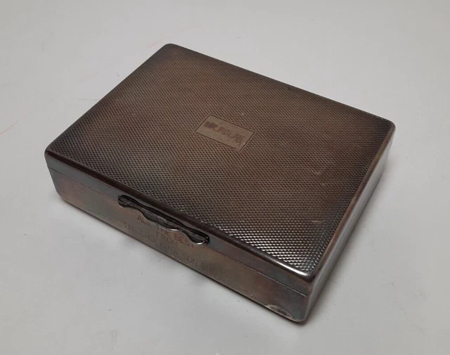 Antique Aristocrat Made In England Silverplate Cigarette Box Etched Mint