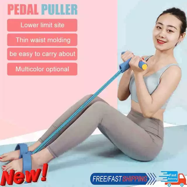Fitness Rope Foot Pedal Exercise Sit up Pull Rope Resistance Band Yoga Training