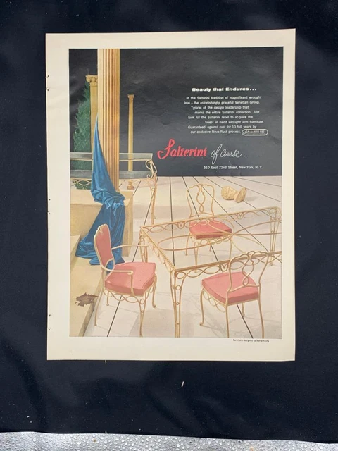 Magazine Ad* - 1955 - Salterini Furniture, New York  - Mid Century Modern
