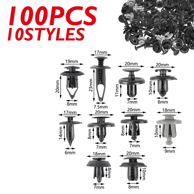 100pcs Bumper Fender Screw Rivet Fastener Clip For Volkswagen Jetta Passat Golf