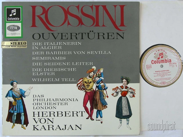 Columbia Ed.1 (Sax 2378) Karajan Rossini Overtures Stc 80850 Ex