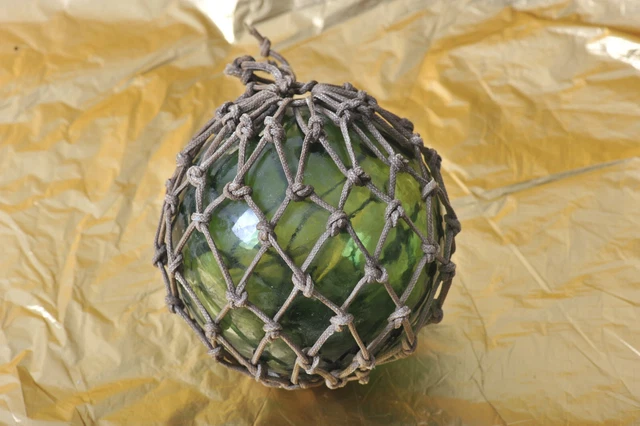 Ancien Flotteur Boule En Verre Vert – Bouée De Pêche Marine – Globe Déco Mer