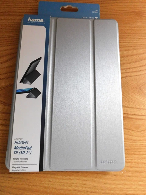 Hama Tablet Schutzhülle Cover Case für HUAWEI MediaPad T5, Silber/Grau 10.1 Zoll