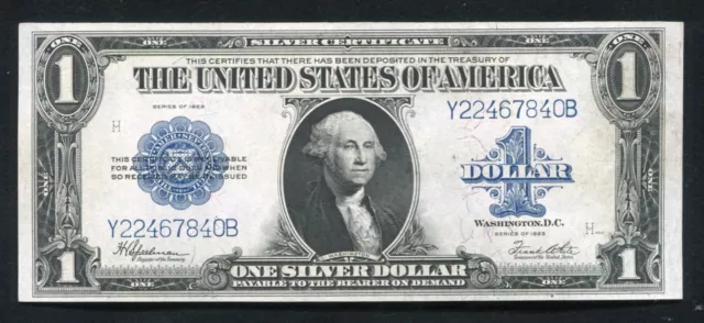 Fr 237 1923 $1 One Dollar “Horseblanket” Silver Certificate About Uncirculated