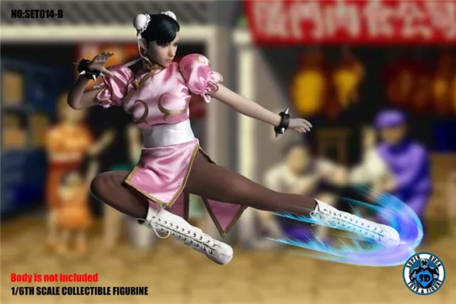 SUPERDUCK SET014B 1/6 Street Fighter CHUN LI Clothing&Head Fit 12" Female Body