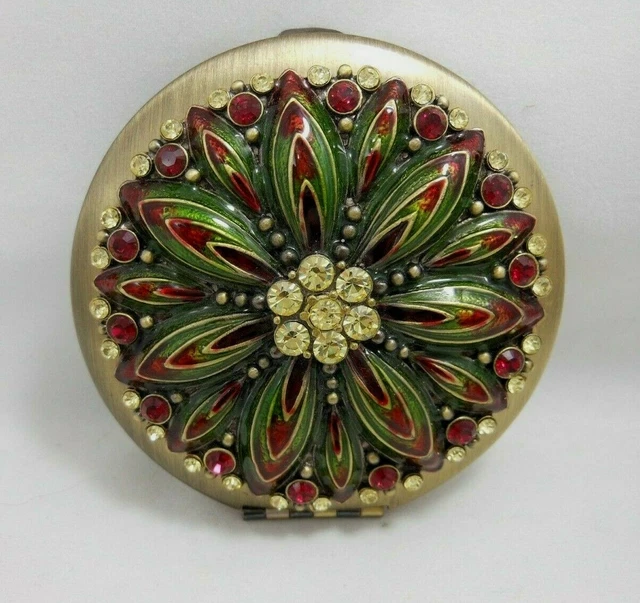 TWO'S COMPANY Rhinestone Mirrored Compact