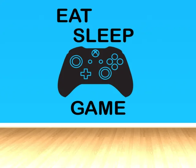 XBOX ONE EAT SLEEP GAME Adesivo da parete vinile decalcomania camera da letto giocatore